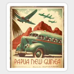 Papua New Guinea Vintage Travel Art Poster Sticker